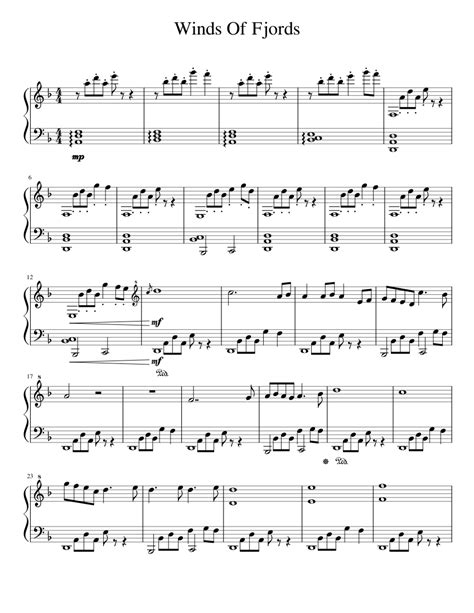 Wind Of Fjords Sheet music for Piano (Solo) | Musescore.com