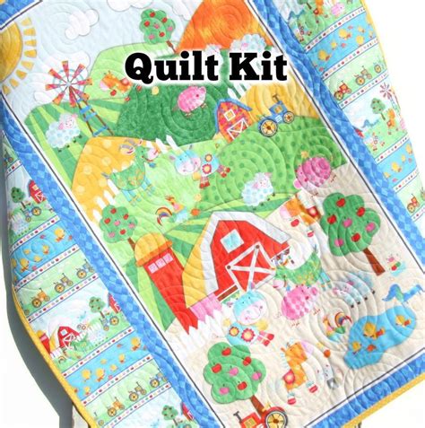 Farm Quilt Kit for Beginners Quick Easy Simple Panel Baby Blanket Proj