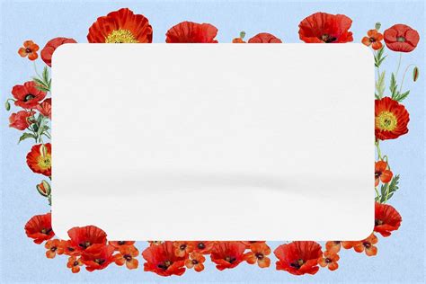 Red poppy frame, Summer flower | Premium PSD - rawpixel