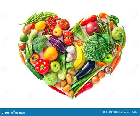 Heart Shape by Various Vegetables and Fruits. Healthy Food Concept Stock Photo - Image of heap ...