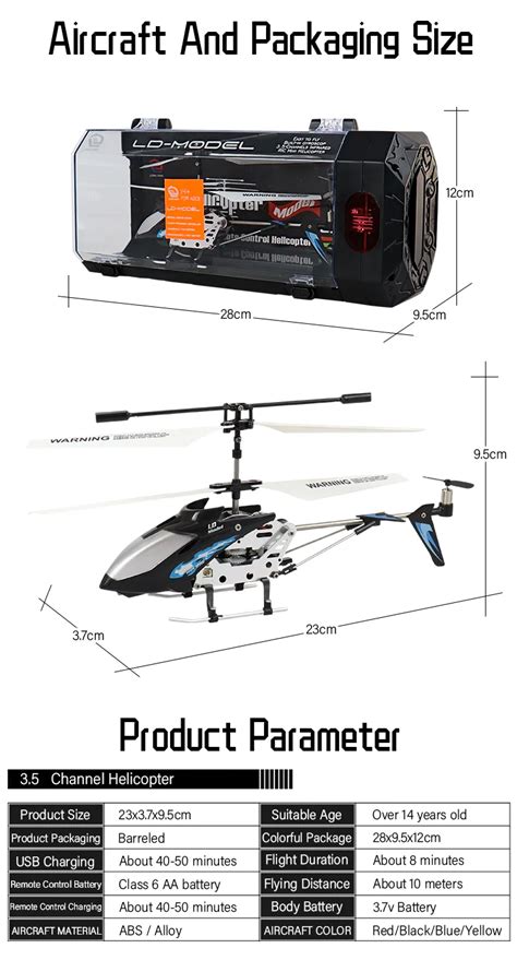 3.5CH Metal RC Helicopter With Lights Remote Controller Helicopter – 5 ...