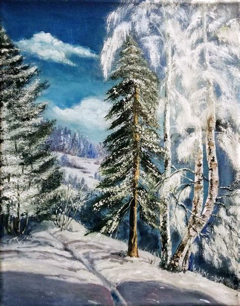 Winter Forest. Original Oil Painting on Canvas - Etsy