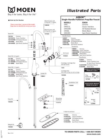 Moen Arbor Kitchen Faucet Parts Diagram | Dandk Organizer