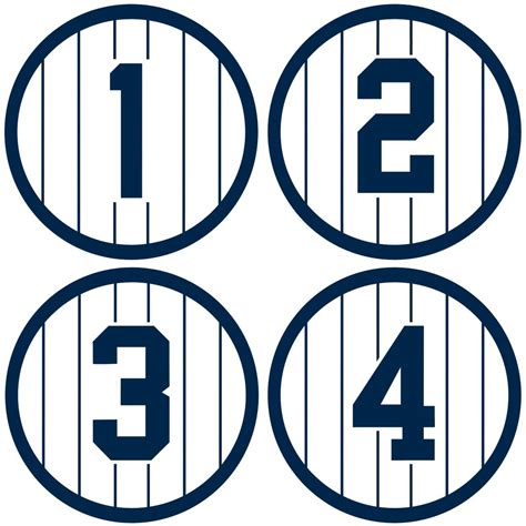 New York Yankees Retired Number Vinyl Decal New York Yankees Decor ...