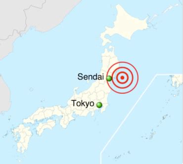 Map showing the epicenter of the M9.0 Sendai earthquake, March 11, 2011. | Download Scientific ...