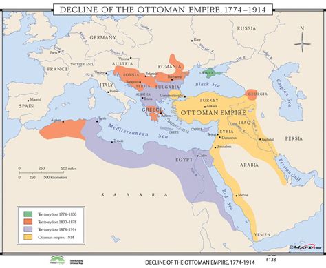 World History Wall Maps - Decline of Ottoman Empire | Wall maps ...