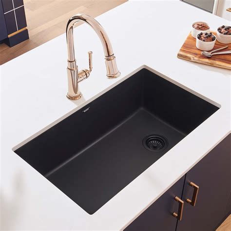 Black Granite Quartz Composite Undermount Kitchen Sink | Wow Blog