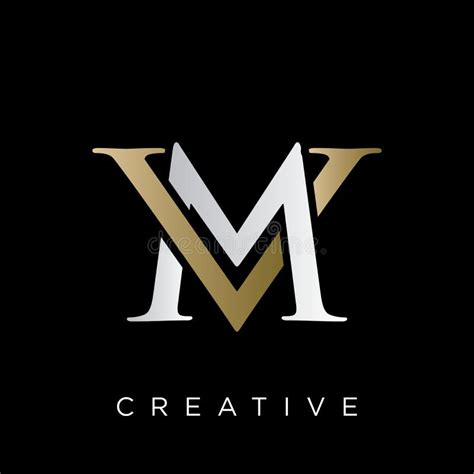 Initial Letter V and M, Vm Mv Luxury Logo Icon, Gold Letter Logo Design Stock Vector ...