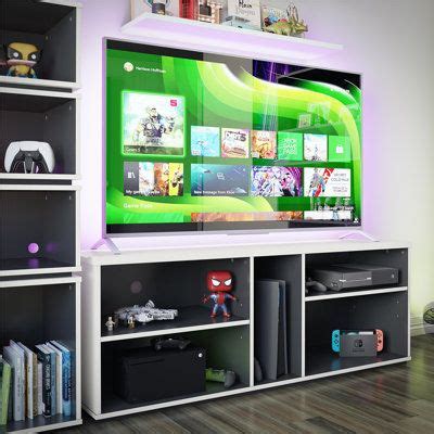 Ebern Designs Mackanzie 59.6" Gaming TV Stand black/Brown/White 22.05 ...