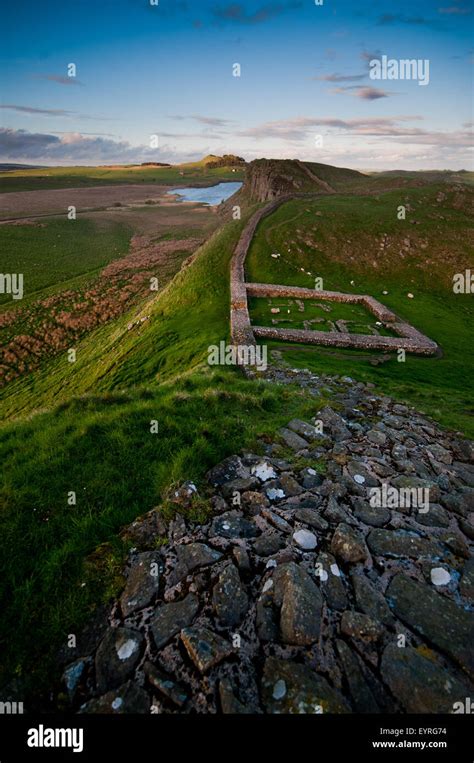 Hadrian's Wall also called the Roman Wall, Milecastle 39 Stock Photo ...