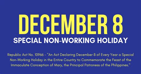 December 8, 2018 Holiday | Feast of Immaculate Conception