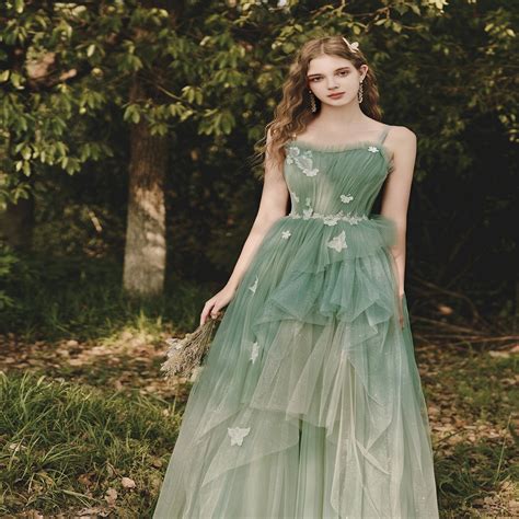 Celestial Avocado Green Prom Dress Spaghetti Party Dress - Etsy Canada