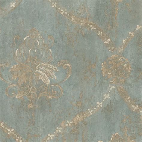 Apperson Damask Roll | Damask wallpaper, Turquoise wallpaper, Wallpaper roll