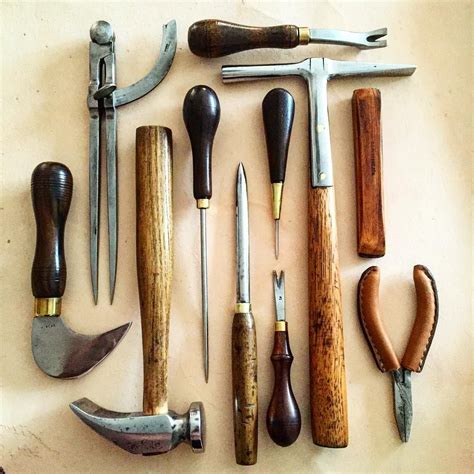 Traditional leatherworking tools. These are much more satisfying to use ...