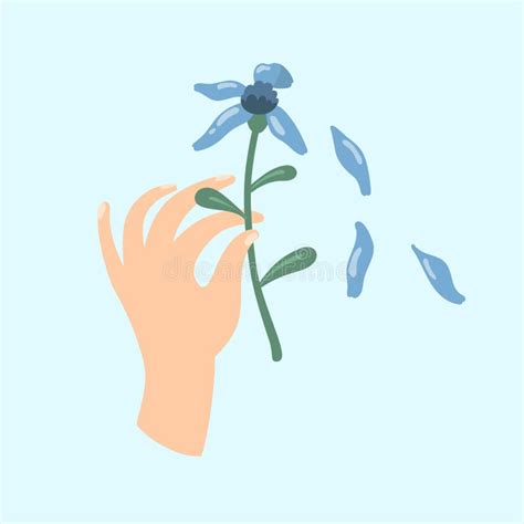 Cartoon Female Hand Holding Flower Vector Ilustration Stock Vector - Illustration of isolated ...