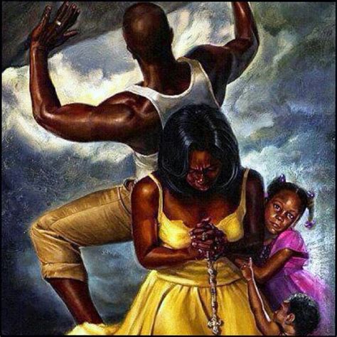 Love this...father/husband protecting his family together with mother/wife praying! Black Love ...