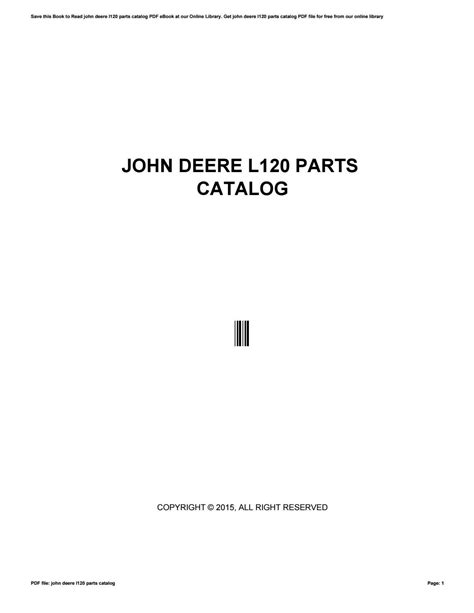 John deere l120 parts catalog by hezll765 - Issuu