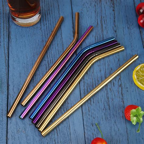 Colorful Reusable Drinking Straw Stainless Steel Straw with with ...