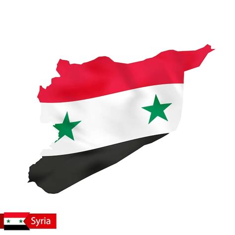 Premium Vector | Syria map with waving flag of country