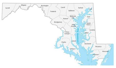 Maryland Lakes and Rivers Map - GIS Geography