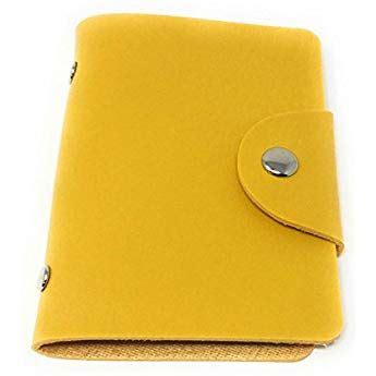 Card Holder Wallet - Holds 12 Cards! [Yellow] Business Card Holder Wallet, Business Card ...