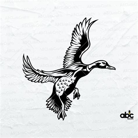 Flying Duck Clipart Black And White