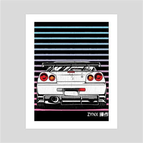 Tuner Car JDM Drifting Vintage Street Racing 80s Synthwave, an art print by Joner Kim - INPRNT