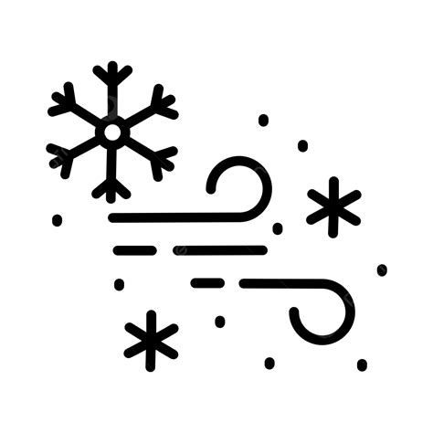 Snow Storm Line Icon, Flurries, Snow, Snowflake PNG and Vector with ...