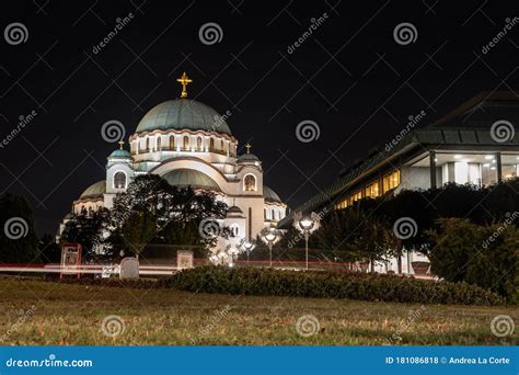 Night View of the Church of Saint Sava, Belgrade, Serbia, Europe Stock Photo - Image of church ...