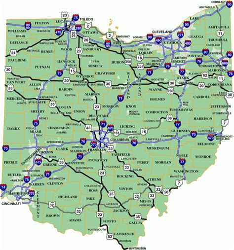 Ohio State Road Map - Printable Map