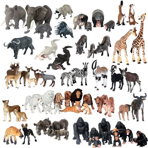 Buy Jumbo African Jungle Animals Figures Toys, Large Realistic Plastic Safari Animals Playset ...