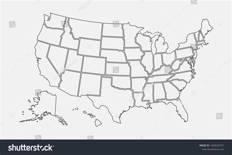 Usa Map Outline United States Vector Stock Vector (Royalty Free ...