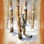 Winter Lemur Digital Art Print Free Stock Photo - Public Domain Pictures