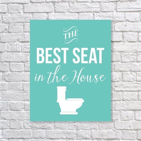 Funny Bathroom Art, Toilet Humor 'The Best Seat In The House' Funny Art Print, Bathroom Wall Art ...