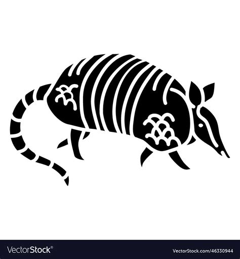 Armadillo animal black Royalty Free Vector Image