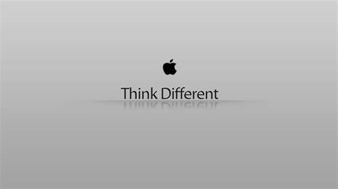 Think Different With Black Apple Logo In Ash Background HD Apple Wallpapers | HD Wallpapers | ID ...