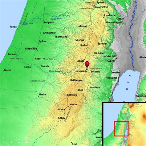 Bible Map: Jerusalem | Bible mapping, Jerusalem, Bible