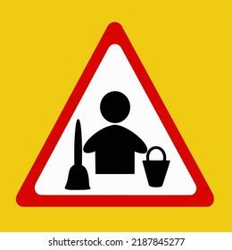 Caution Cleaning Progress Sign Vector Illustration Stock Vector (Royalty Free) 2187845277 ...