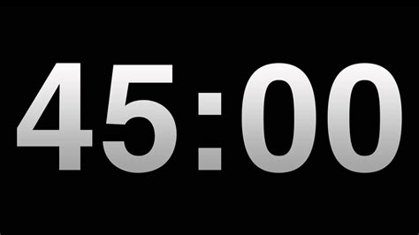 Timer 45 Minutes Timer Video Countdown Black Background - YouTube