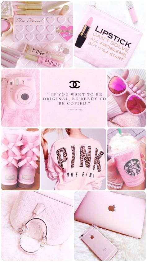 Download Light Pink Aesthetic Girly Mood Board Wallpaper | Wallpapers.com