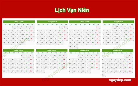 Lịch Vạn Niên - Xem lịch âm hôm nay và ngày mai