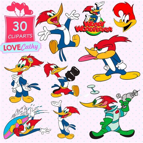 Woody Woodpecker Clipart Digital PNG Printable Party - Etsy