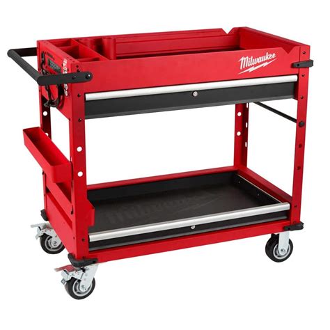 Milwaukee 40 in. 2-Drawer Steel Work Cart 48-22-8590 - The Home Depot