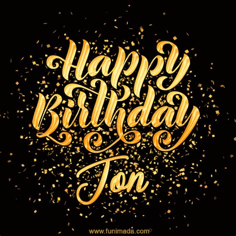 Happy Birthday Card for Jon - Download GIF and Send for Free | Funimada.com