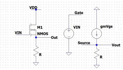 Common Drain Amplifier Circuit simulation using LTSpice - Circuit Generator