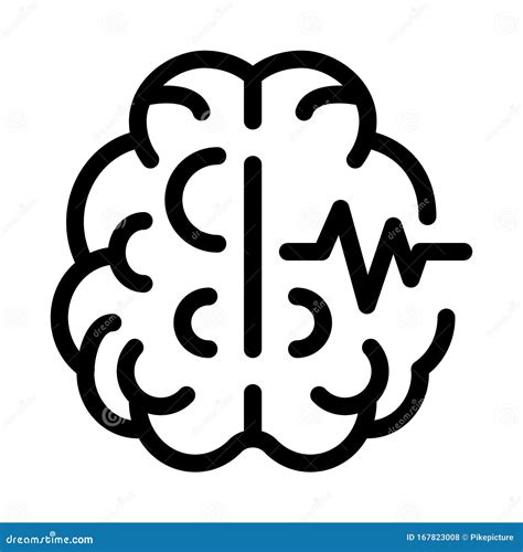 Brain Impulse Icon Vector Outline Illustration Stock Vector - Illustration of application ...