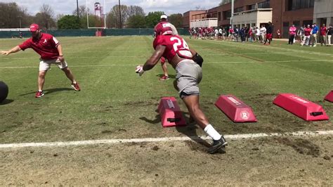 Alabama outside linebacker drills | Spring 2018 - YouTube