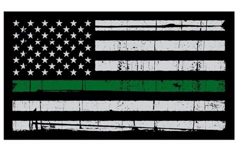 thin Green Line Decal American Flag Support Border Patrol