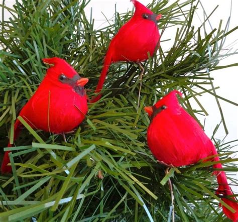 Cardinal Birds for Christmas Tree Ornaments | Christmas