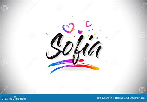 Sofia Welcome To Message In Purple Vibrant Modern Colors. Vector Illustration | CartoonDealer ...